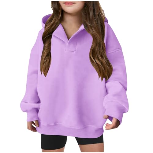 Oversized Hoodies For Girls Fashion Loose Fleece Pullovers Unisex Teens Long Sleeve Hooded Sweatshirt 5-13 Years