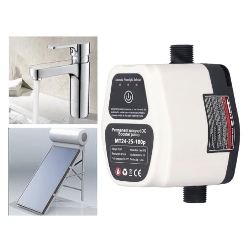 Pompe de Surpression D'eau, 100 W 24 V 25 L, Surpresseur de Pression D'eau de Douche Automatique Intelligent, Manuel et Contrôle du Débit D'eau (EU)
