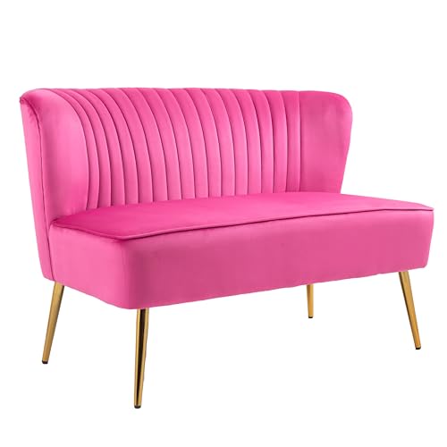ZOBIDO Velvet Couch Modern Loveseat Sofa Twin Size Contemporary S...