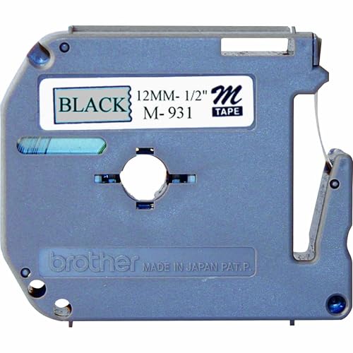 Brother Genuine P-Touch M-931 Tape, 1/2" (0.47") Wide Standard Non-Laminated Tape, Black on Silver, Recommended for Home and Indoor Use, 0.47" x 26.2' (12mm x 8M), Single-Pack, M931 - image 7