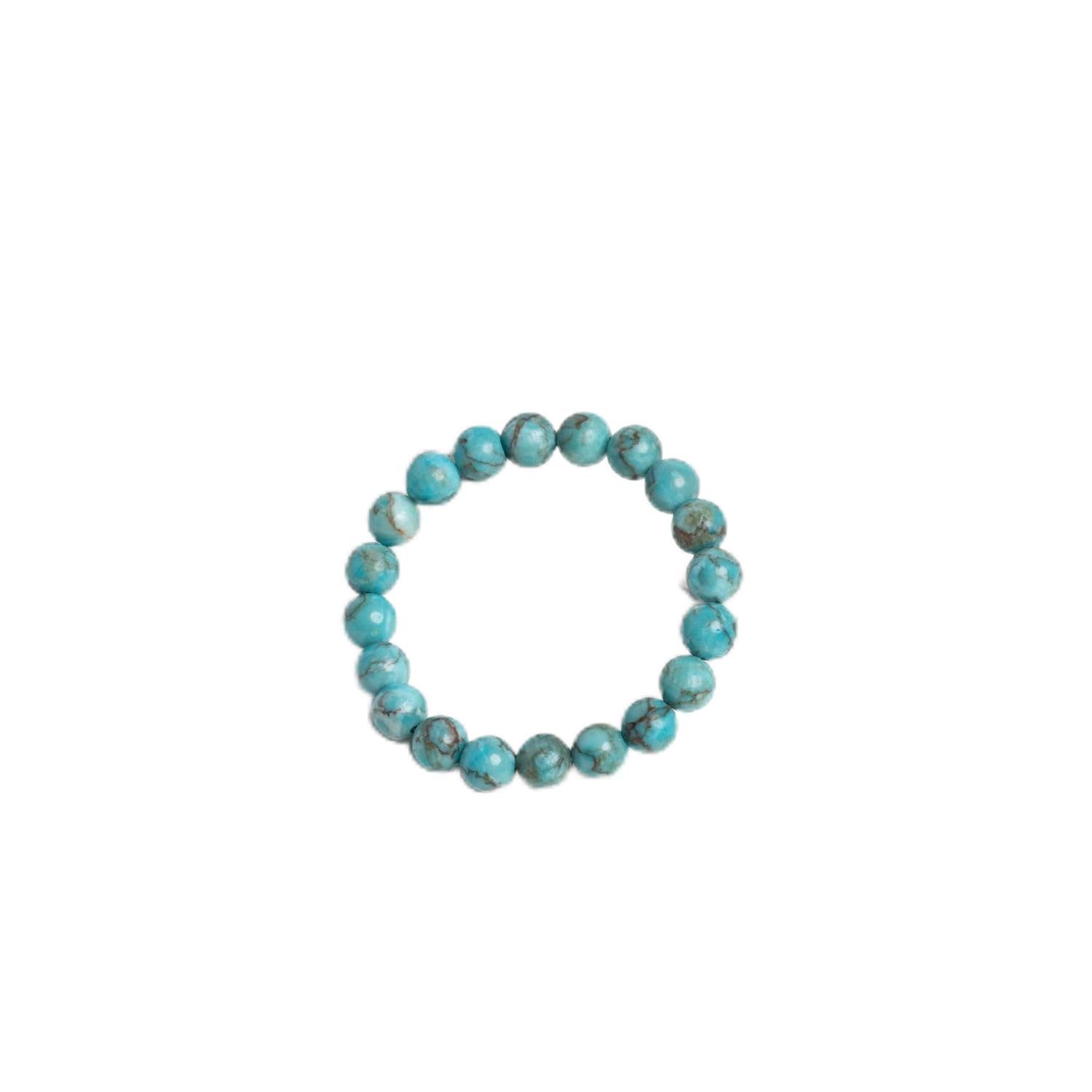look and adorn - handmade with love LOOK AND ADORN Blue African Turquoise Beaded Bracelet for Unisex, 6.5 Inches-picture-12