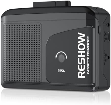 Reshow Portable Cassette Tape Player Recorder, Audio Cassette to Digital Converter with USB C, Built-in Speaker, Reverse Play & Recording, Stereo Sound (Black) Reshow Portable Cassette Tape Player Recorder, Audio Cassette to Digital Converter with USB C, Built-in Speaker, Reverse Play & Recording, Stereo Sound (Black)