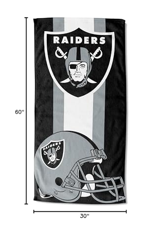 Image of NORTHWEST NFL Las Vegas Raiders Unisex-Adult Beach Towel, Cotton, 30 inch x 60 inch, Zone Read (Pack of 6)