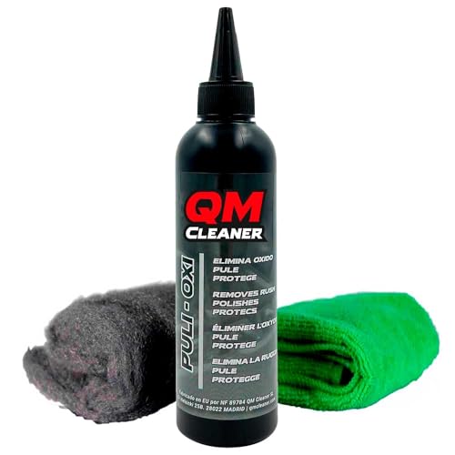 QM Cleaner Kit Puli-Oxi | Pulimento, Eliminador de manchas de Óxido, Limpiador de Cromados, reparad