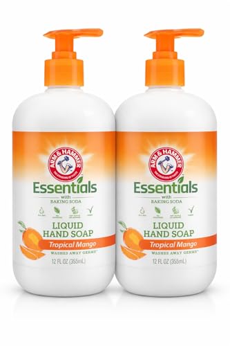 Arm & Hammer Essentials with Gentle Baking Soda, Liquid Hand Soap, 12 fl oz. (Tropical Mango)