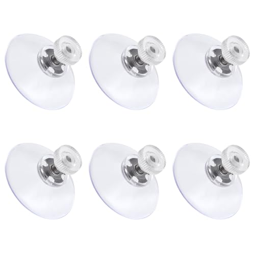 HNMZDS 6pcs Clear Suction Cup Glass Suction Pads, 41mm PVC Plastic Sucker Pads, Extra Strong Adhesive Suction Holder Without Hooks for Window Mirror Décor