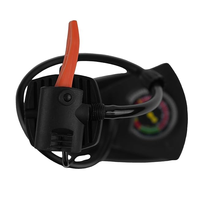 SQUADO Pompa Bicicletta Portatile con Manometro – Mini Pompa da Pavimento a Pedale per Bici MTB City Bike – Pompa Aria per Pallone Calcio Basket