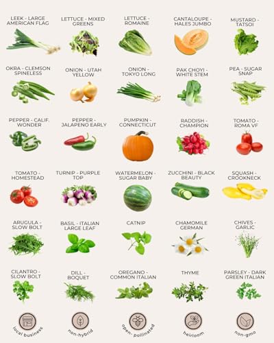 TACTIKO Survival Heirloom Seed Kit - 50 Variety Garden Seeds - Over 10,000 Non GMO Gardening Seeds for Planting Vegetables & Herbs - Emergency Food Survival Kits - Gardening Gifts - Sourced in U.S.