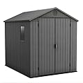 Keter Outdoor Storage Tool Shed for House, Lawn & Garden, 6x8’ Darwin, Graphite
