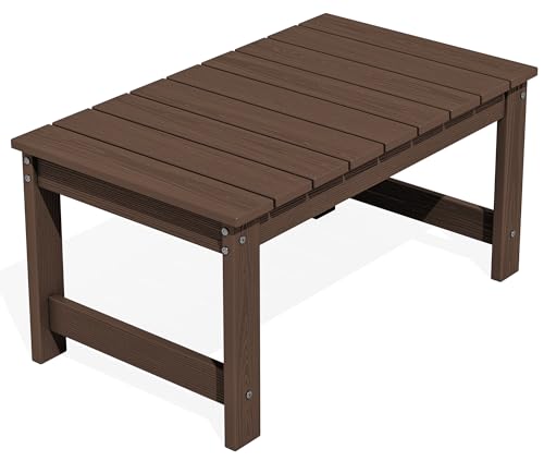 SERWALL HDPE Outdoor Coffee Table with Umbrella Hole, Coffee