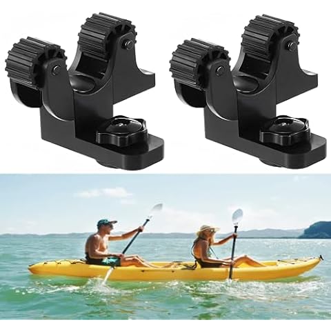 TRASUN Kayak Paddle Holder, 2Pcs Kayak Oar Holder for Fishing Kayak, Kayak Track Mount Accessories, Kayak Rail Accessories Cover
