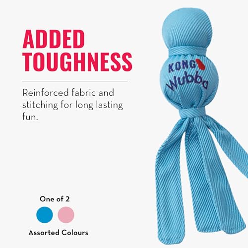 KONG – Wubba Puppy – Zerrspielzeug aus Nylon (Farbvar.) – Für Kleine Welpen