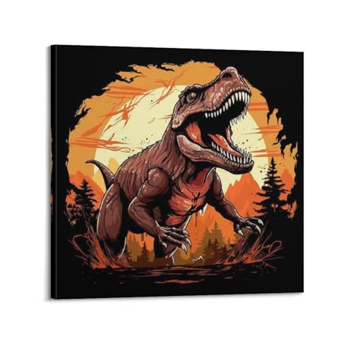 Impression sur toile tyrannosaure avec cadre CMHONLY 50x50 cm