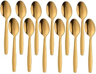 Meisha Mini Coffee Spoons, 12-Piece Stainless Steel Economy Collection Espresso Spoons Set, Small Spoons for Coffee, Dessert, Tea, Appetizer - Silver