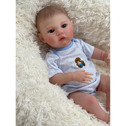 Lonian Reborn Baby Puppen 18 Zoll Reborn Baby Puppen Silikon Körper Neugeborenes Kleinkind Puppen Bester Wunsch für Alter3 + – Bild 4
