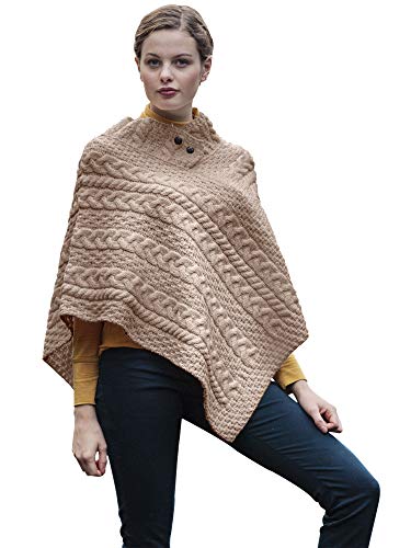 Carraig Donn 100% Irish Merino Wool Ladies Poncho (One Size)
