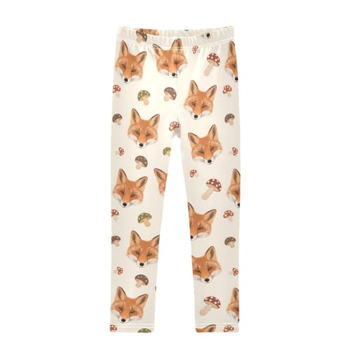 Fox Mushroom Girls Leggings Soft Stretch Workout Yoga Dance Pants for Kids Casual Tights