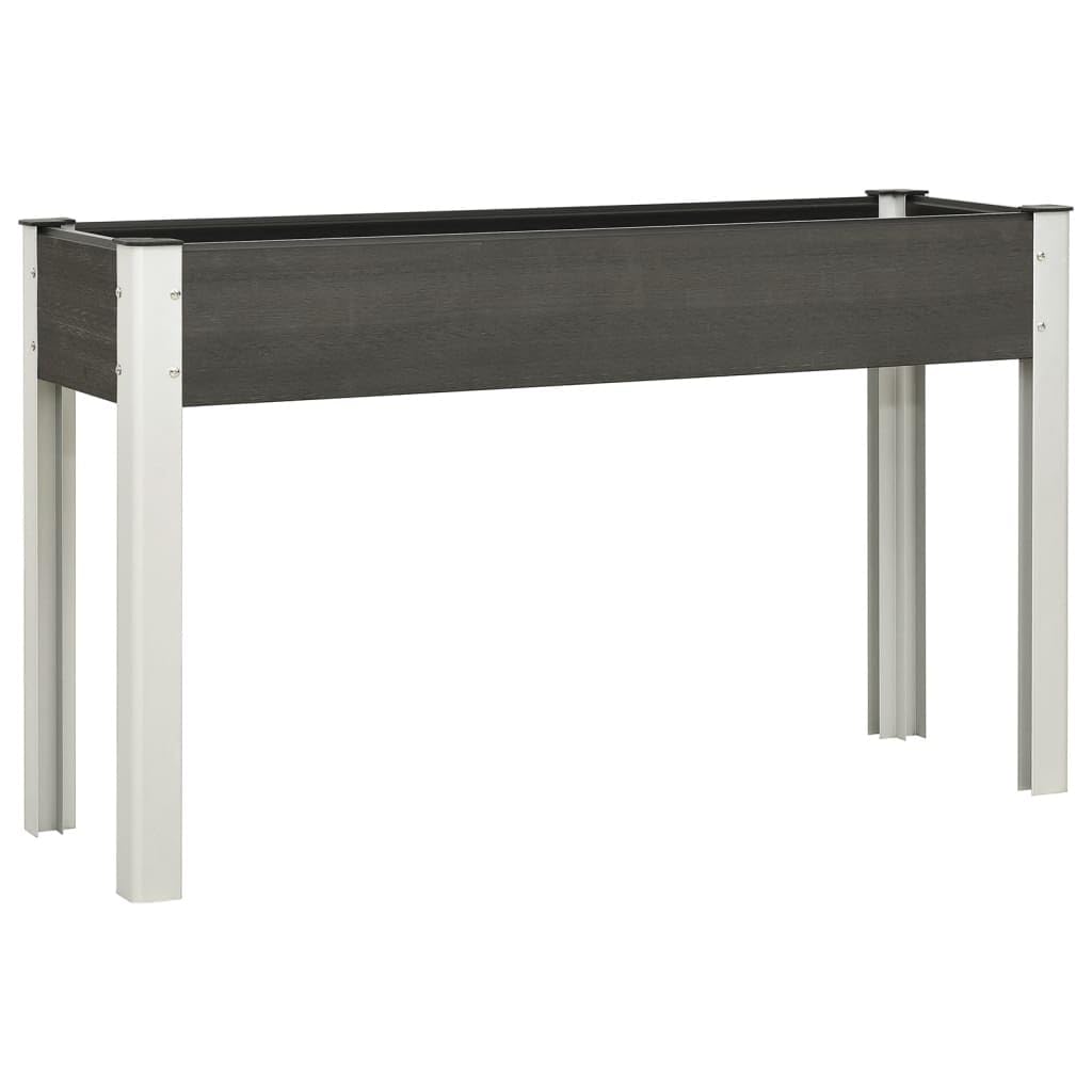 Garten-Hochbeet Grau aus langlebigem WPC mit Stahlrahmen 120x40x75 cm, offener Unterseite für optimale Belüftung, ideal für Garten, Balkon und Terrasse zur Pflanzenpflege