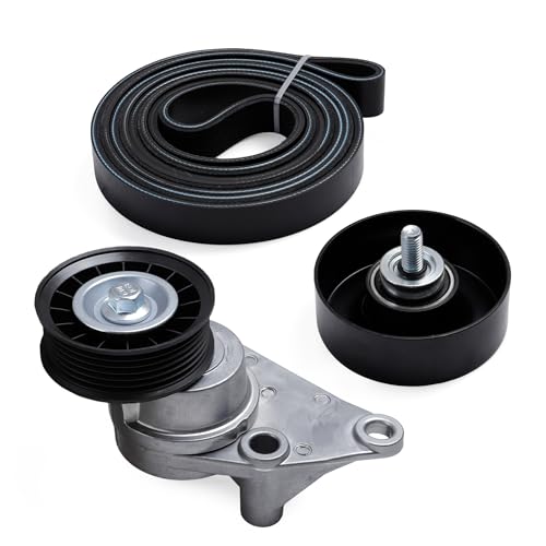 Image of Belt Tensioner Serpentine Belt Idler Pulley Kit for Cadillac 2003-2006, for Chevy 2002-2007, for GMC 2002-2007#OE 39083 12609719 12555609 12626222