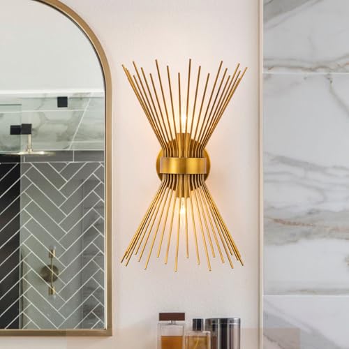 EDISLIVE 2-Bulb Bathroom Vanity Light Mid-Century Modern Starburst Wall Sconce