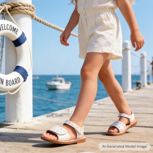 Image of Felix & Flora Toddler Girl Sandals -Flower Girl Dress Shoes Open Toe Little Kid Flats