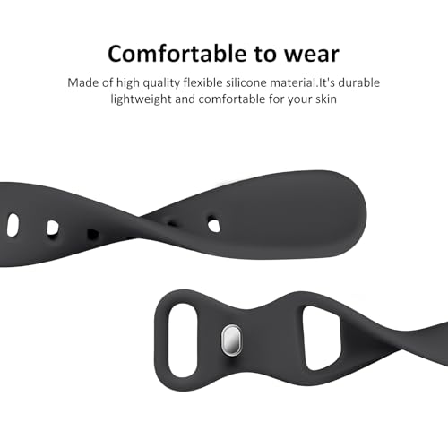 Image of Thin Slim Band Compatible with Apple Watch 38mm 40mm 41mm 42mm 44mm 45mm 46mm 49mm, Replacement Silicone Sport Strap for iWatch Series 11 /10 /9 /8 /7 /6 /5 /4 /3 /2 /1 Ultra SE Women Men, Anthracite