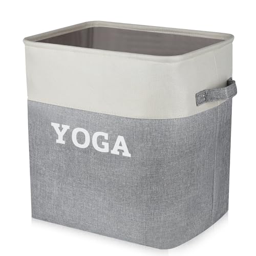 Lukeline Yoga Mat Holder Storage Basket, Home Gym Storage Organizer Yoga Exercise Equipment Storage, Yoga Basket Foam Roller Workout Equipment Storage for Home Exercise and Fitness Gear