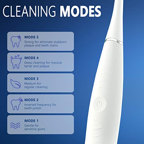 Tartar, Plaque Remover For Teeth Cleaning Kit - Tooth Cleaner - Dental Calculus Remover - Removes Calculus, Stain, Plaque, Tartar - Teeth Cleaning Tool (White)