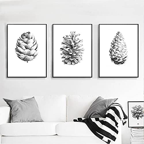 Toile moderne pomme de pin pour habiller un grand mur vide sans cadre