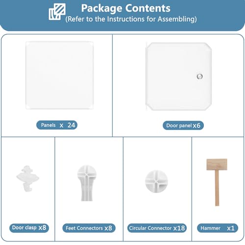 AWTATOS Steckregal 6 Würfel Aufbewahrungssystem Kombiregale mit Türen Regal Würfel DIY Multifunktional Regalsystem Regal Modular Für Wohnzimmer, Schlafzimmer, Bad weiße ULPZ043