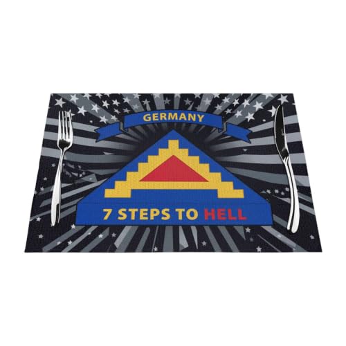 7th United States Army 7 Steps Hell Dishes Mat Placemats