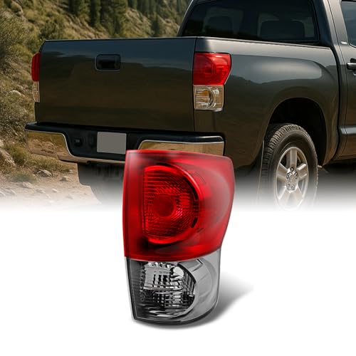 AKKON - For Toyota Tundra Pickup Truck Red Clear Tail Light Rear Brake Lamp Passenger Right Side Replacement