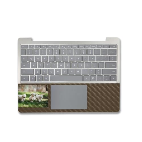 Image of MightySkins Carbon Fiber Skin Compatible with Microsoft Surface Laptop Go 3 (2023) Full Wrap Kit - Puppy Pack | Protective, Durable Textured Carbon Fiber Finish | Made in The USA