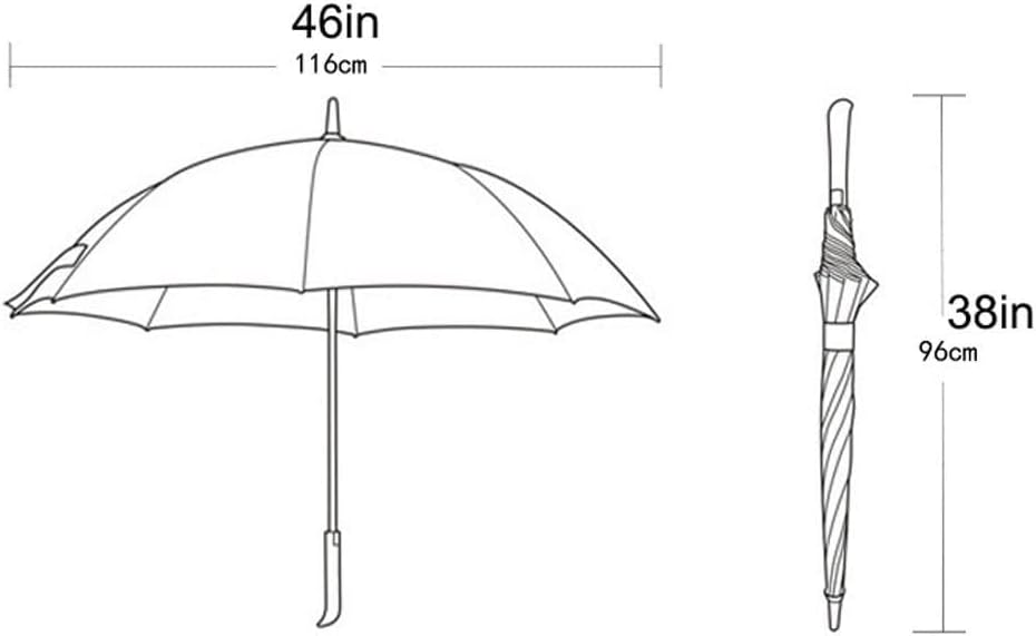Wcxixo Golf Umbrella Solid Color Golf Umbrella with Wood Handle Retro Simplicity Sturdy Automatic Stick Umbrella for Business Travel Men and Women Stick Umbrellas