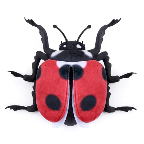 RLOMUTE Peluche coccinelle animal insecte réaliste doux et mignon câlin pour les fêtes d'anniversaire compagnons décoration cadeau de collection pour...