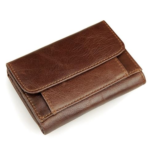 Real Leather Trifold Wallet for Men Rfid Blocking Slim Credit Card Holder ID Windows Gift For Men(brown)3