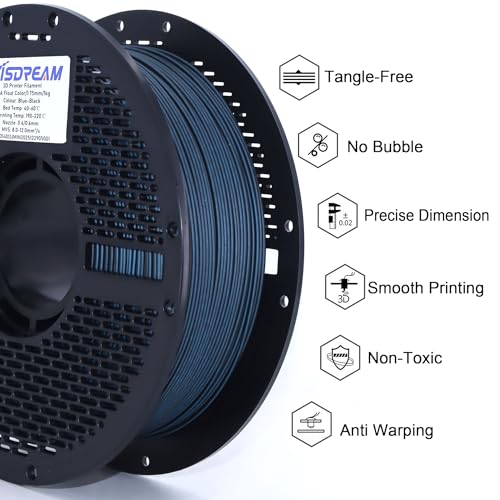 Image of PLA Float Color 3D Printer Filament, Dual-Color Flow Effect Across Smooth Surfaces,1.75mm,1kg(2.2 lbs) Best Suited for Large, Smooth-Surface Models (Blue-Black
