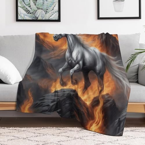 Couverture polaire en flannel de qualité supérieure avec imprimé cheval - 3