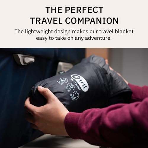 trtl Mini Wrap Compact Travel Blanket - Quilted Insulation - Convenient, Packable Blanket - Comes with Roll-Top Bag - Features a Secure Pocket - Image 5