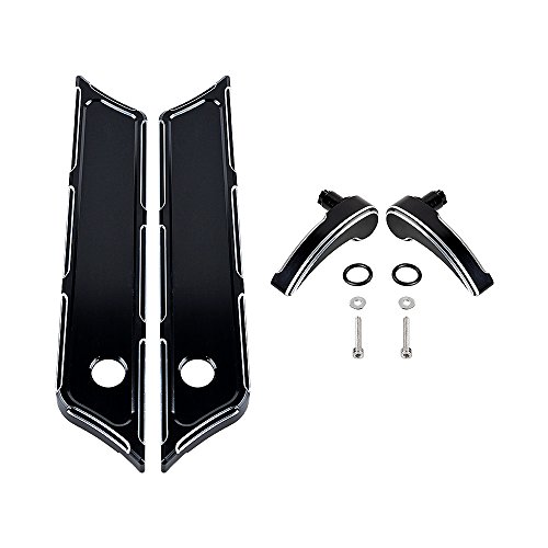 Kit de Cubierta para Pestillo de Alforjas Negro para Harley Electra Street Glide 14-18, aluminio mecanizado CNC con diseño anodizado cromado miniatura 2