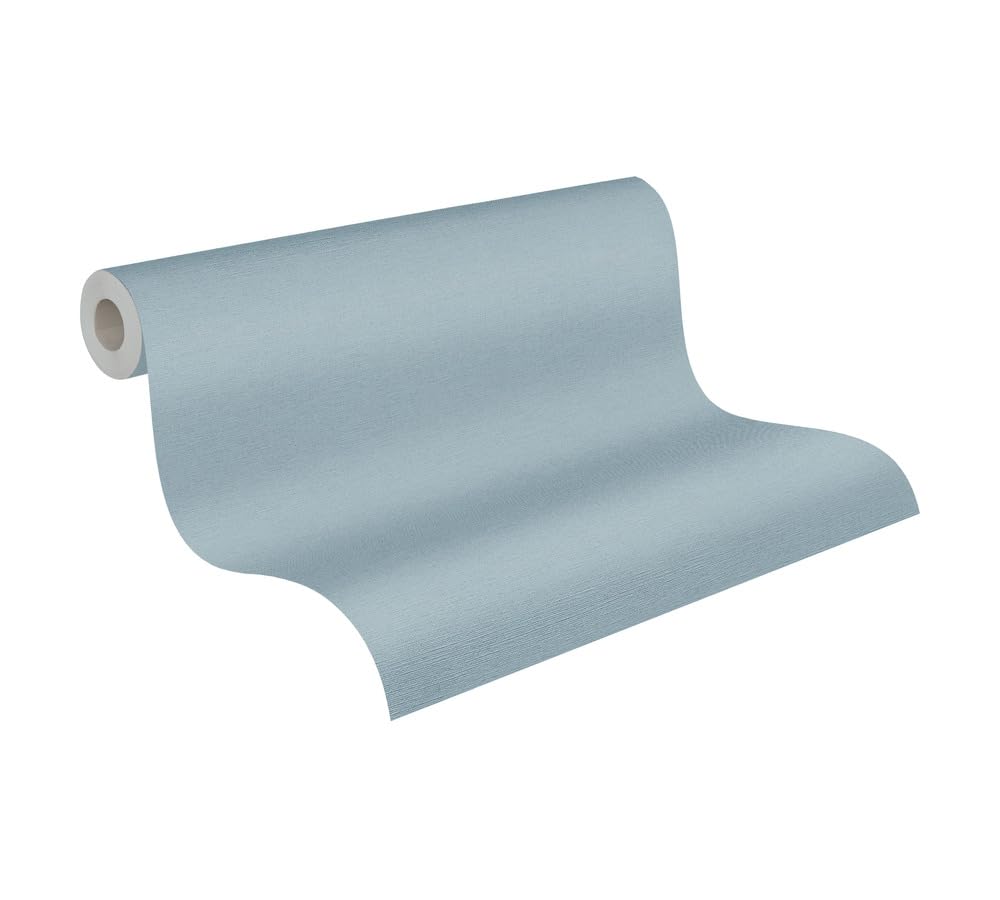 A.s. Création Blue Plain Wallpaper Cuba Non-Woven 10.05 M X 0.53 M Made In Germany 306887 30688-7
