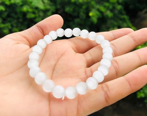 Seleniet Kralen Ronde Armband Kristal Mode Accessoire Mannen Vrouwen Cadeau Handgemaakt - Afbeelding 5