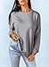 Dokotoo Womens Casual Long Sleeve Crewneck Sweatshirt Loose Fit Solid Basic Comfy Pullover Tunic Shirts Tops Blouse Side Split Fall 2026 Fashion Gray Small