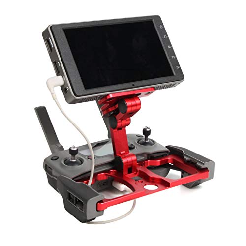 Fernbedienung Halterung Tablet Clip Aluminium Verlängerten Halter Bracket-Clips Kompatibel mit DJI Mavic Mini / PRO / AIR / Spark (Rot)