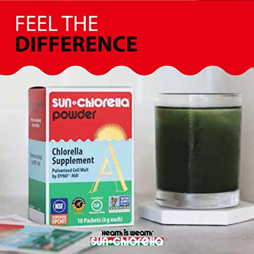 Sun Chlorella Powder Green Algae Superfood Supplement Supports Whole Body Wellness Immune Defense, Gut Health & Natural Energy Boost - Chlorophyll, B12, Protein - Non-Gmo - 10 Servings #TOP6