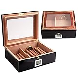 ▶ Größe - 29,5 * 24,7 * 11,2 cm / 11,6 * 9,7 * 4,4 Zoll, die etwa 25-35 Zigarren aufnehmen kann. Bei manuellen Messungen erlauben Sie bitte einen Fehler von 1-2cm.