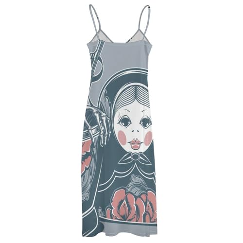 Robe longue sans manches d'été fluide et fraîche style japonais - 4
