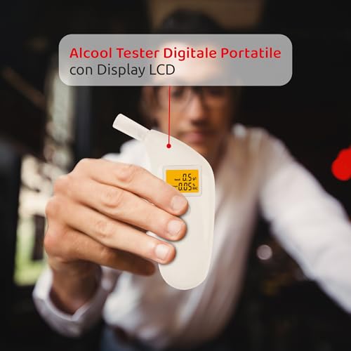 Testeur d'alcool numérique portable 0-0.20% éthylotest écran LCD avec embouts lavables