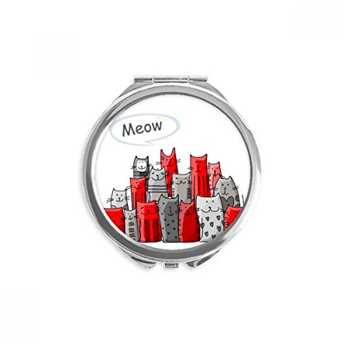 Miroir de maquillage chat meow portable pour retouches au bureau