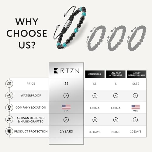 Pulsera para hombre RTZN de turquesa ajustable miniatura 6